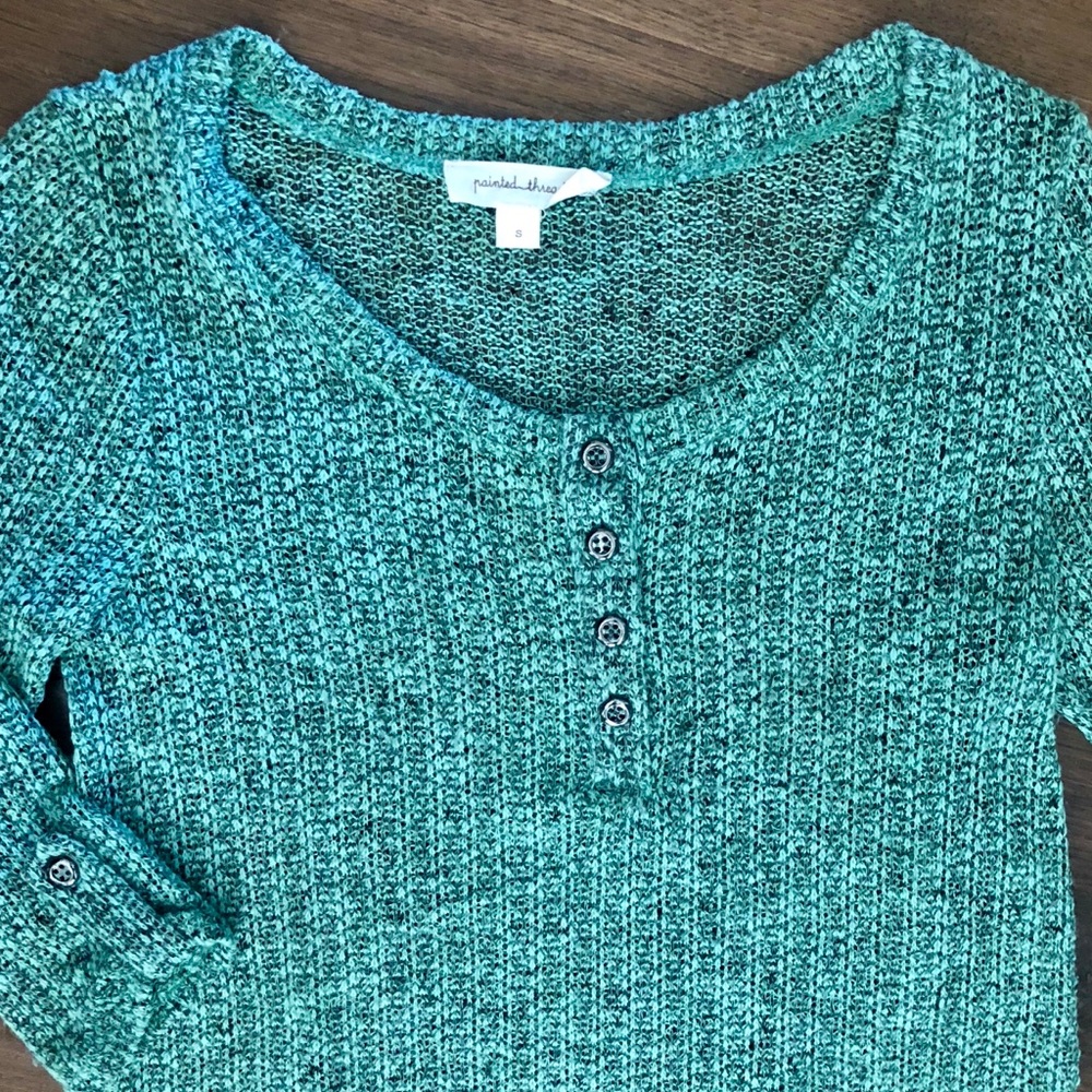 Painted Threads Knit Button Down Top - image 6